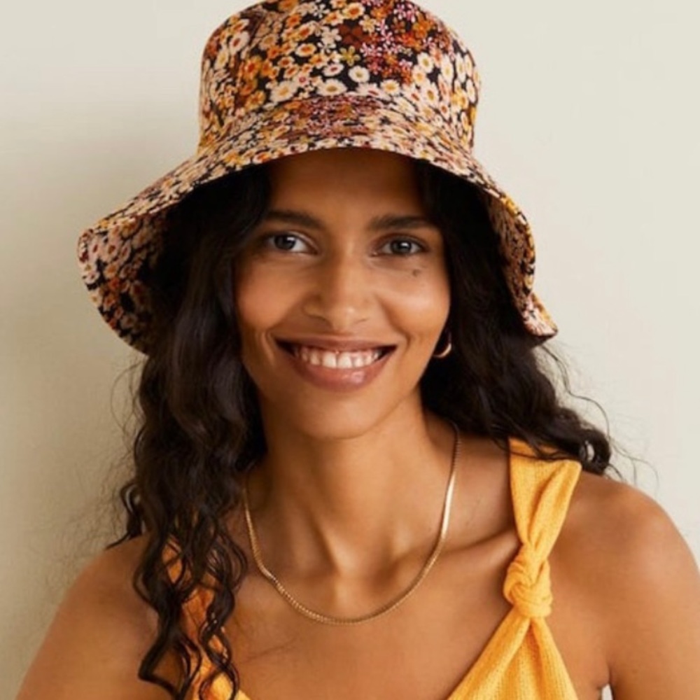 MANGO Floral Bucket Hat NWT